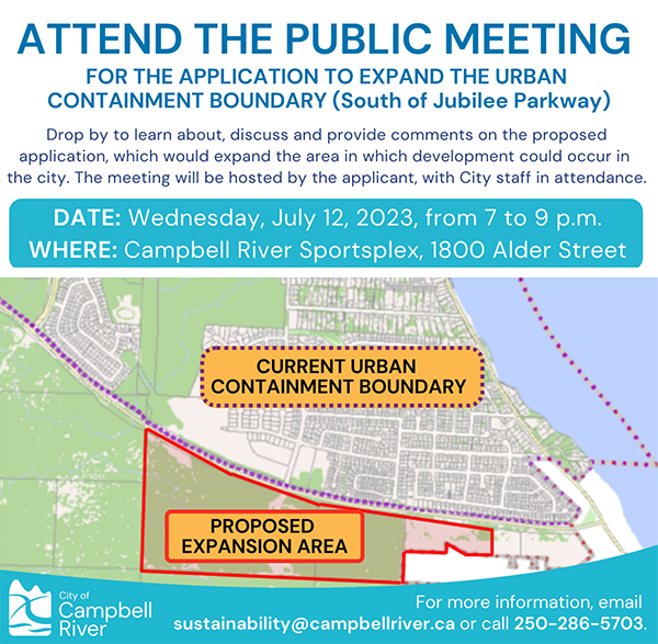 ATTEND THE URBAN CONTAINMENT BOUNDARY EXPANSION APPLICATION PUBLIC MEETING 